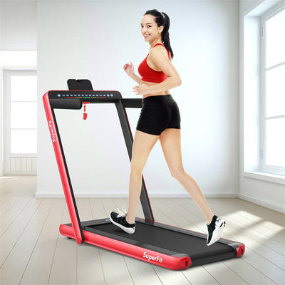 2 in 1 Folding Treadmill Electric Motorized Health Fitness