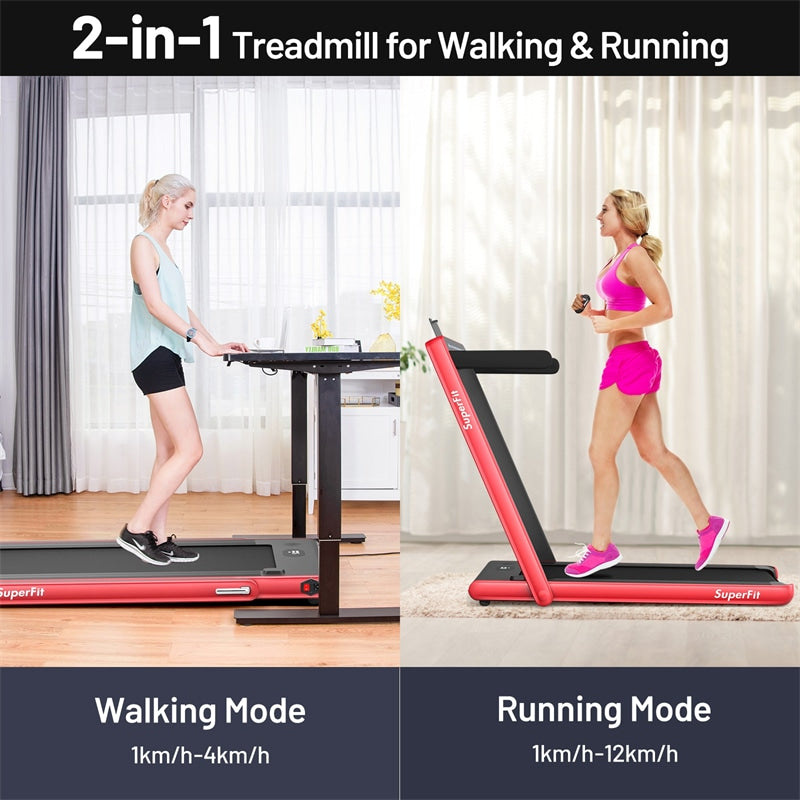 2 in 1 Folding Treadmill Electric Motorized Health Fitness