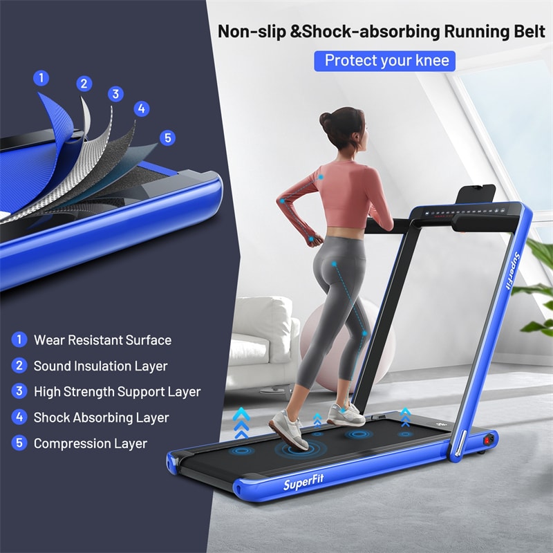 2 in 1 Folding Treadmill Electric Motorized Health Fitness