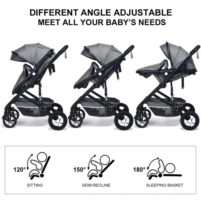 2 in 1 High Landscape Convertible Reversible Baby Stroller