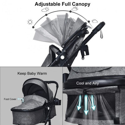 2 in 1 High Landscape Convertible Reversible Baby Stroller