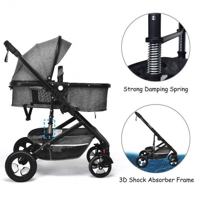 2 in 1 High Landscape Convertible Reversible Baby Stroller