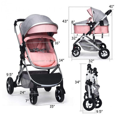 2 in 1 High Landscape Convertible Reversible Baby Stroller