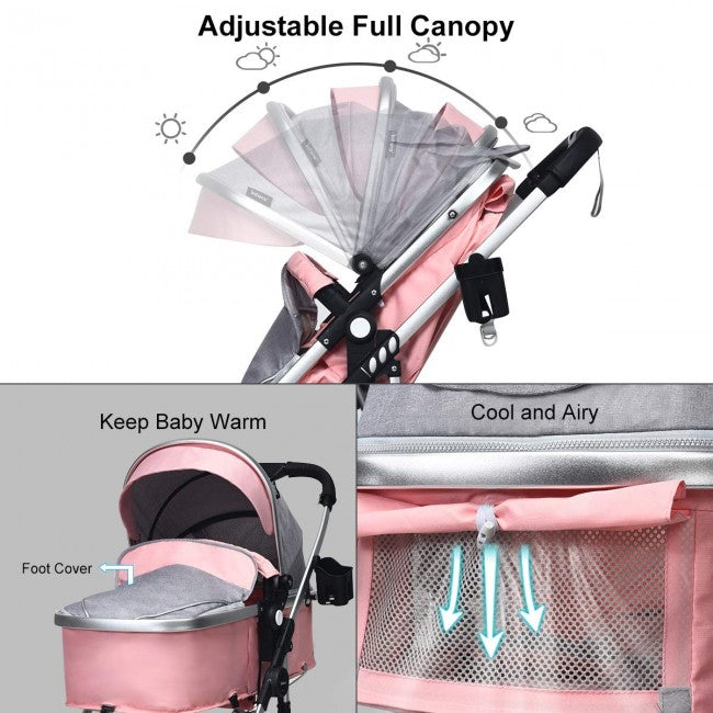 2 in 1 High Landscape Convertible Reversible Baby Stroller