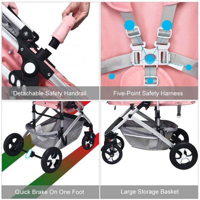 2 in 1 High Landscape Convertible Reversible Baby Stroller