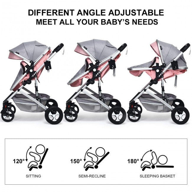 2 in 1 High Landscape Convertible Reversible Baby Stroller