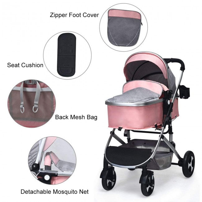 2 in 1 High Landscape Convertible Reversible Baby Stroller