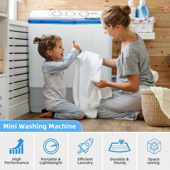 Mini Washing Machine Portable Washer with 4/6 Huors Drying and UV, Portable  Washing Machine for Apartments High Power,Retractable Drain Pipe for