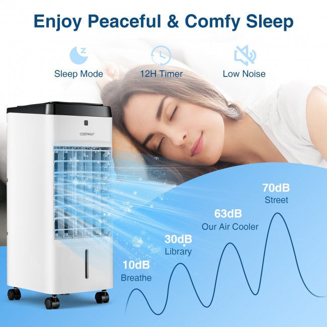 3-in-1 Evaporative Air Cooler Portable Air Conditioner Humidifier with Remote Control and 4 Modes