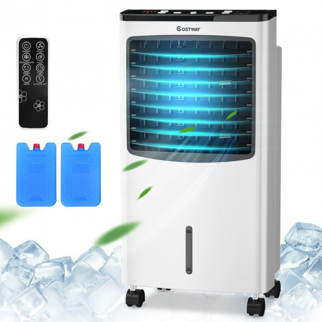 3-in-1 Indoor Portable Evaporative Air Conditioner 3 Speeds Air Cooler Humidifier with Remote Control and Timer