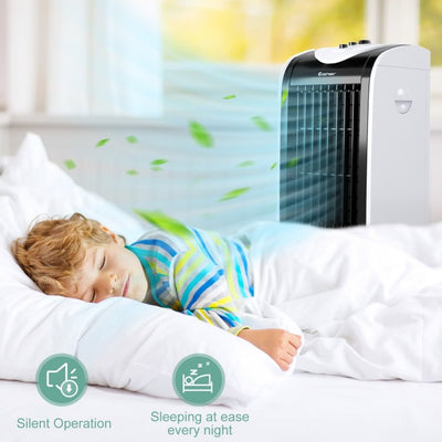 3-in-1 Indoor Portable Evaporative Air Cooler Humidifier with 3 Wind Modes and Speeds