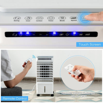 3-in-1 Portable Evaporative Air Cooler Indoor Air Humidifier Purifier with Remote Control and Timer