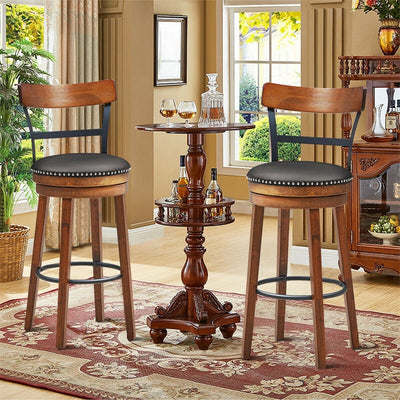 30.5" Bar Stools Set of 2 Swivel Counter Height Dining Chairs with Padded Cushion