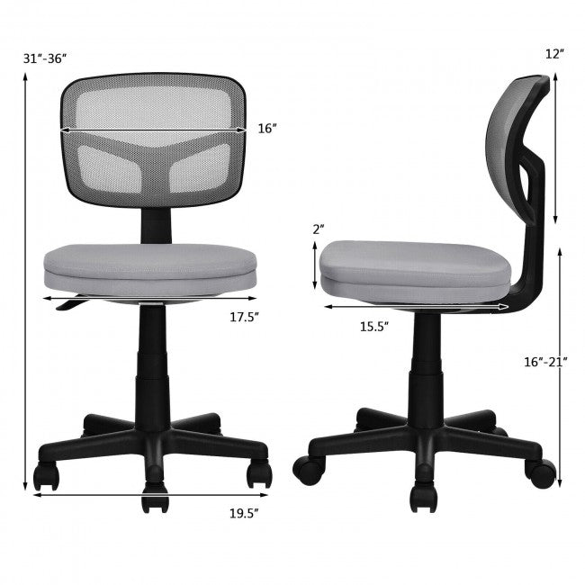 Chairliving - Height Adjustment and Breathable Mesh Armless Office Chair For Wide Application