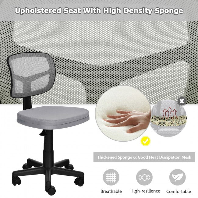 Chairliving - Height Adjustment and Breathable Mesh Armless Office Chair For Wide Application