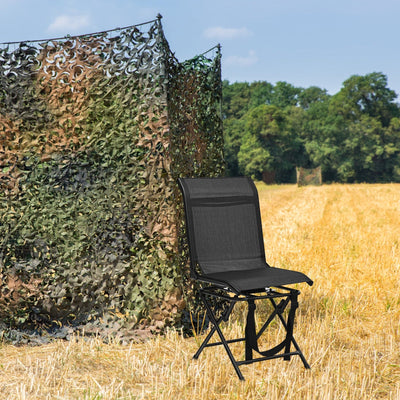 Foldable 360-degree Swivel Hunting Camping Chair with Iron Frame for All-weather Outdoor