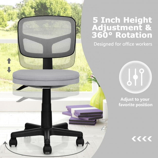 Chairliving - Height Adjustment and Breathable Mesh Armless Office Chair For Wide Application
