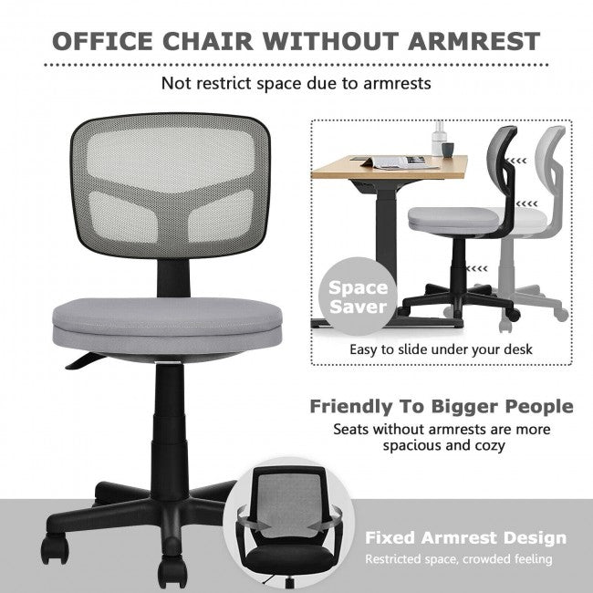 Chairliving - Height Adjustment and Breathable Mesh Armless Office Chair For Wide Application