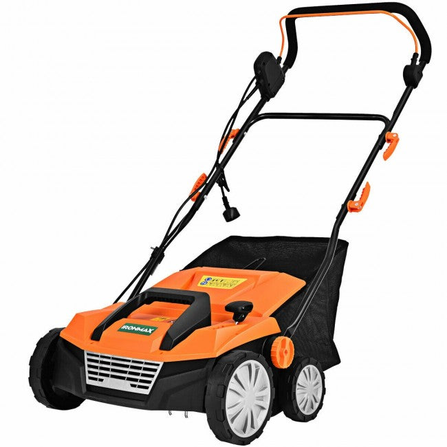 13 Amp 15" Electric Lawn Mower Corded Scarifier With 50L Collection Bag