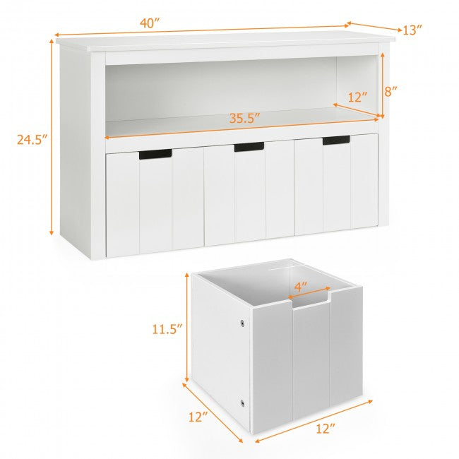 3 Drawers Kids Toy Storage Cabinet