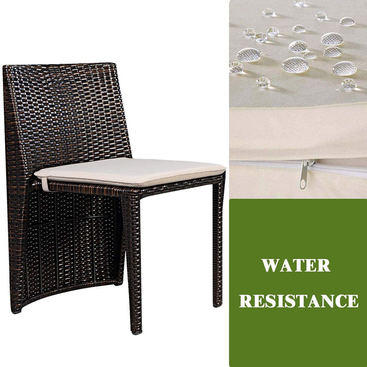 3 Pieces Outdoor Wicker Conversation Bistro Set Patio Rattan Dining sets with Cushion