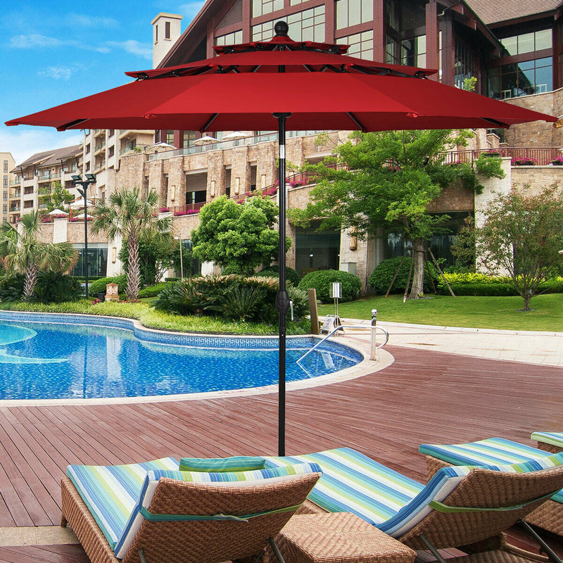 10 Feet 3 Tier Outdoor Patio Umbrella with Double Vented – Chairliving 10 Feet 3 Tier Outdoor Patio Umbrella with Double Vented – Chairliving