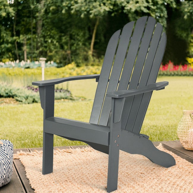 Outdoor Wooden Adirondack Lounge Chair Armchair with Ergonomic Design