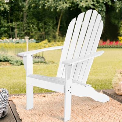 Outdoor Wooden Adirondack Lounge Chair Armchair with Ergonomic Design