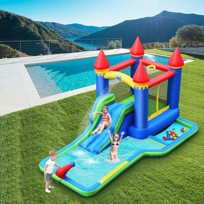 Inflatable Bounce House Castle Water Slide with Climbing Wall