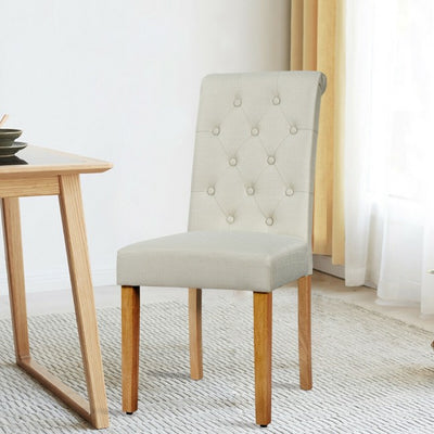 Set of 2 Tufted Dining Chairs