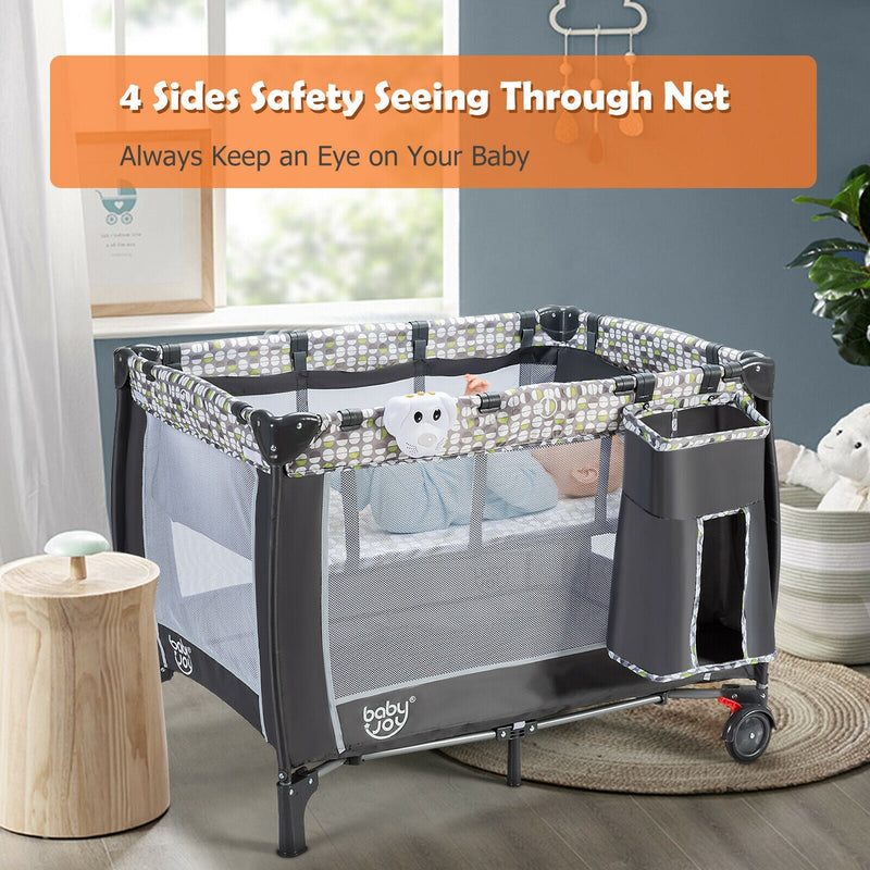 Portable Baby Playard with Changing Station and Net