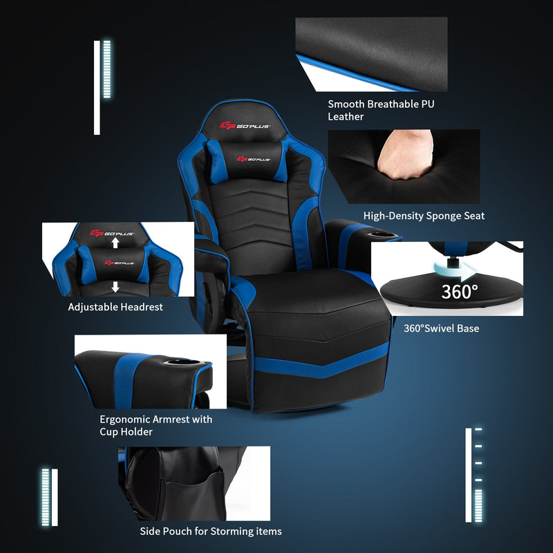Ergonomic High Back Massage Gaming Chair with Pillow