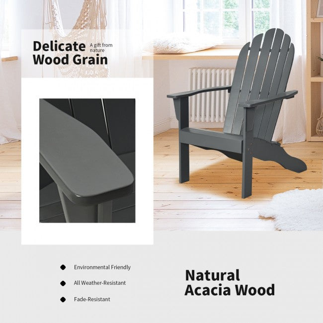Outdoor Wooden Adirondack Lounge Chair Armchair with Ergonomic Design