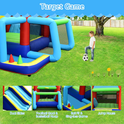 Inflatable Jumping Castle Bounce House with Dual Slides without Blower