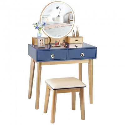 Vanity Table Set Makeup Desk with Adjustable Lighted Mirror and 4 Drawers