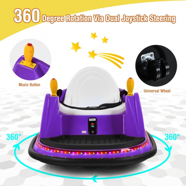 6V Kids Ride On Bumper Car 360-Degree Spin Race Toy with Remote Control