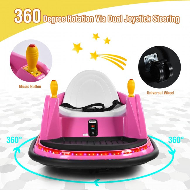 6V Kids Ride On Bumper Car 360-Degree Spin Race Toy with Remote Control