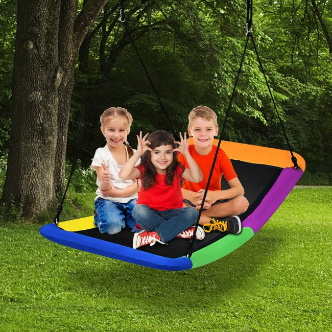 Outdoor 32" x 60" Giant Platform Tree Swing for Kids and Adults