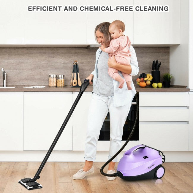 2000W Multifunctional Steam Cleaner Household Mop Heavy Duty Rolling Cleaning Machine with 19 Accessories for Carpet Floors