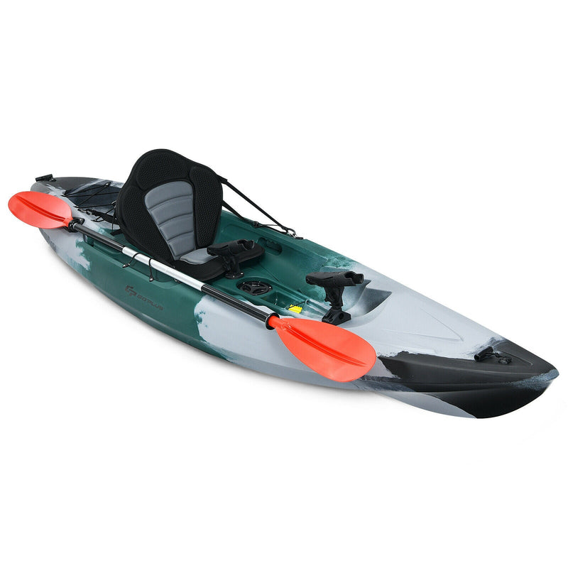 Sit-on-Top Fishing Kayak Boat With Fishing Rod Holders and Paddle