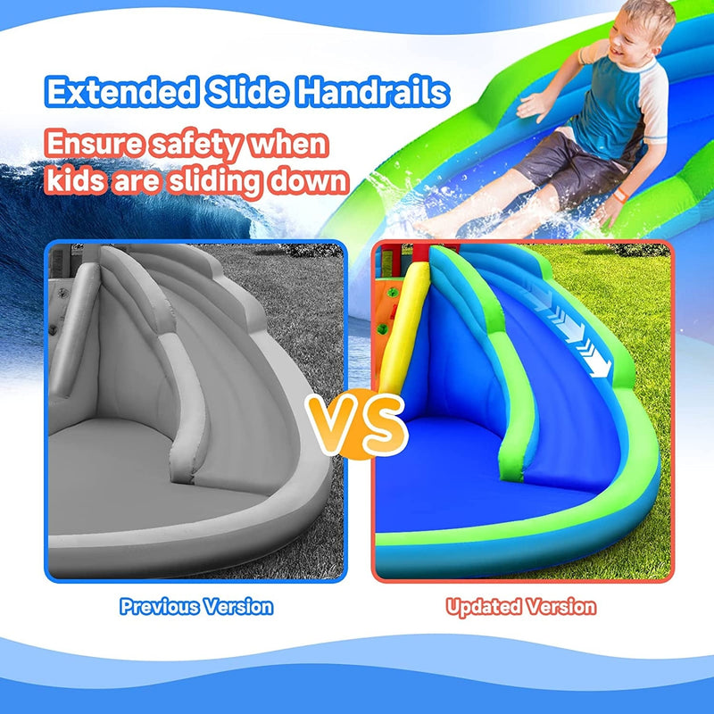 Inflatable Water Park Waterslide for Kids Backyard with 780W Air Blower