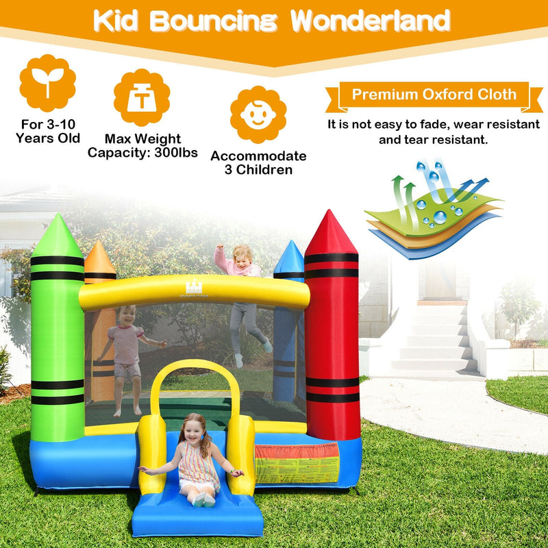 Kids Inflatable Bounce House with Slide and Ocean Balls Not Included Blower