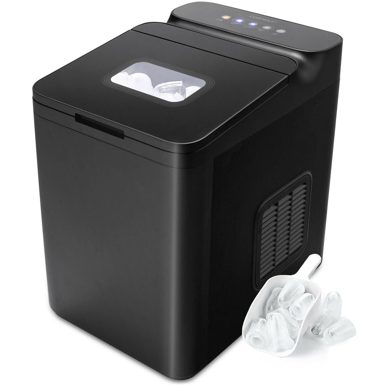 Electric Countertop Ice Maker with Ice Scoop and Basket