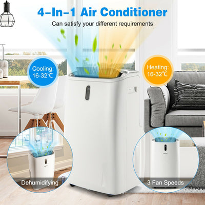 12000 BTU Portable 4-in-1 Air Conditioner with Smart Control