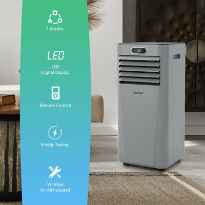 8000BTU 3-in-1 Portable Air Conditioner with Remote Control