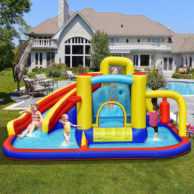 7-in-1 Inflatable Water Slide Bounce Castle Without Blower
