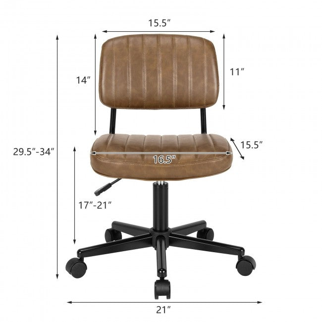 Chairliving - PU Leather Adjustable Office Chair Swivel Task Chair with Backrest