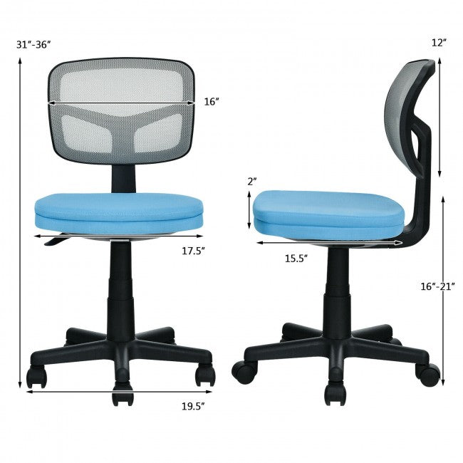 Chairliving - Height Adjustment and Breathable Mesh Armless Office Chair For Wide Application