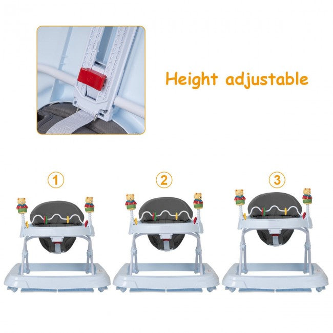 3 in 1 Foldable Baby Walker with Adjustable Height