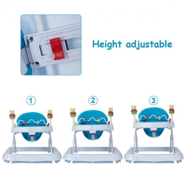 3 in 1 Foldable Baby Walker with Adjustable Height